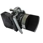 Przycisk sterujący XB4 z piórkiem stabilny 3-położeniowy NO+NO czarny, tablicowy