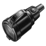 Gniazdo przenośne gumowe z zatyczką 16A 2P+Z 230V IP44 z bolcem czarne