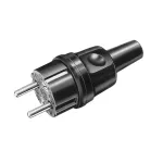 Wtyczka w pełni gumowa 16A 2P+Z 230V Uni-Schuko czarna