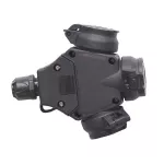 Gniazdo przenośne potrójne URSUS 16A 2P+Z 230V IP44 z bolcem czarne