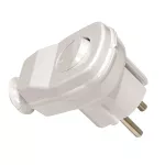 Wtyczka kątowa z tworzywa z wyłącznikiem 16A 2P+Z 230V biała