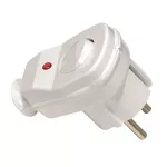 Wtyczka kątowa z tworzywa z wyłącznikiem i diodą 16A 2P+Z 230V biała