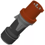 13106 - Wtyczka PowerTOP Xtra, 63A 4p 6h 400V, IP44, zaciski śrub., styki niklowane