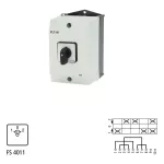 T3-3-8228/I2 Przełącznik nawrotny, Styki: 5, 32 A, tabliczka: 102, 45 °, z samopowrotem, w obudowie IP65, pokrętło czarne bez możliwości blokady