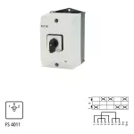 T3-3-8228/I2 Przełącznik nawrotny, Styki: 5, 32 A, tabliczka: 102, 45 °, z samopowrotem, w obudowie IP65, pokrętło czarne bez możliwości blokady