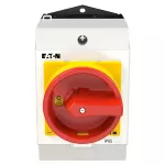 T0-3-8342/I1/SVB Przełącznik Zał.-Wył., 6 bieg., 20 A, 90 °, w obudowie IP65, pokrętło czerwono-żółte z blokadą na kłódkę
