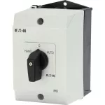 T0-3-15433/I1 Przełącznik zasilania, Styki: 6, 20 A, tabliczka: HAND-0-AUTO, 45 °, bez samopowrotu, w obudowie IP65, pokrętło czarne bez możliwości blokady