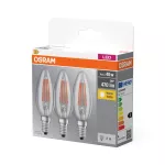 Lampa LED BASE Classic B40 4W/827 230V Filament szkło przezroczyste E14 FS3 OSRAM