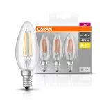 Lampa LED BASE Classic B40 4W/827 230V Filament szkło przezroczyste E14 FS3 OSRAM