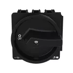 P3-100/EA/SVB-SW/HI11 Rozłącznik główny, 3 bieg. + 1 NO + 1 NC, 100 A, funkcja awaryjnego zatrzymania , blok. na kłódkę w pozycji Wył., montaż natablicowy, pokrętło czarne z blokadą na kłódkę