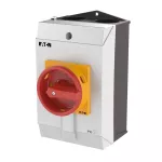 T3-1-8200/I2/SVB Przełącznik Zał.-Wył., Styki: 2, 32A, tabliczka: 0-1, 90°, bez samopowrotu, w obudowie IP65, pokrętło czerwono-żółte z blokadą na kłódkę