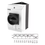 T3-3-15680/I2/SVB-SW Rozłącznik główny, 3 bieg. + N + 1 NO + 1 NC, 32 A, funkcja awaryjnego zatrzymania, 90 °, blok. na kłódkę w pozycji Wył., w obudowie IP65, pokrętło czarne z blokadą na kłódkę