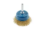 Szczotka czołowa z trzpieniem 75 mm, drut mosiężny  0,3 mm