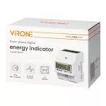 3-fazowy cyfrowy wskaźnik zużycia energii elektrycznej, 100A, 4 moduły, DIN TH-35mm