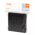 Łącznik p/t jednobiegunowy Malta, 10A, 250V, WP-1M, czarny mat