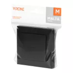 Łącznik jednobiegunowy p/t z podświeleniem Malta, 10A, 250V, WP-1M/S, czarny mat