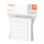 Łącznik jednobiegunowy p/t z podświeleniem Malta, 10A, 250V, WP-1M/S, biały