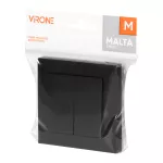 Łącznik p/t świecznikowy Malta, 10A, 250V, WP-2M, czarny mat