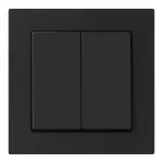 Łącznik p/t świecznikowy Malta, 10A, 250V, WP-2M, czarny mat