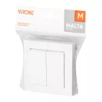 Łącznik p/t świecznikowy Malta, 10A, 250V, WP-2M, biały