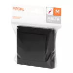 Łącznik p/t schodowy Malta, 10A, 250V, WP-5M, czarny mat