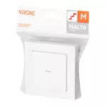 Łącznik p/t schodowy z podświeleniem Malta, 10A, 250V, WP-5M/S, biały