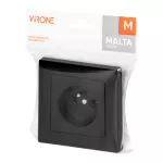 Gniazdo pojedyncze p/t 2P+Z Malta, 16A, 250V, PT-16M, czarny mat