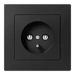 Gniazdo pojedyncze p/t 2P+Z Malta, 16A, 250V, PT-16M, czarny mat