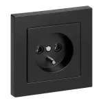 Gniazdo pojedyncze p/t 2P+Z Malta, 16A, 250V, PT-16M, czarny mat