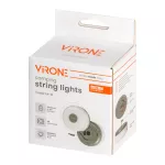 Lampka kempingowa z girlandą, 80/200lm, 2000mAh, 3000K, 8m