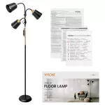 GRACE 3P, potrójna lampa podłogowa, 3xE27, max. 3x18W, 192 cm, czarna