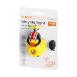 Światło rowerowe + dzwonek, kaczka w kasku, 130lm, 800mAh, 6000K, 2 wzory (mix)