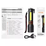 Latarka LED, 270/105lm, 1200mAh, przecinak do pasów, młotek bezpieczeństwa