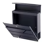 Skrzynka na listy PALAWAN z galwanizowanej stali z gazetnikiem, antracyt