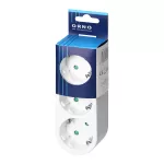 Rozgałęźnik 3x2P+Z "bałwanek" z wtyczką górną, Schuko, biały