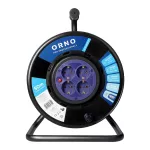 Przedłużacz bębnowy, 4 gniazda 2P+Z Schuko, kabel PVC H05VV-F 3x1,5mm², długość - 50m, STAŁE GNIAZDA, termik, przesłony torów prądowych