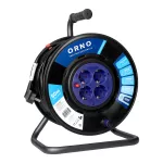 Przedłużacz bębnowy, 4 gniazda 2P+Z Schuko, kabel PVC H05VV-F 3x1,5mm², długość - 50m, STAŁE GNIAZDA, termik, przesłony torów prądowych