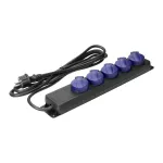 Przedłużacz warsztatowy bryzgoszczelny IP44, 5 gniazd 2P+Z IP44, schuko, przewód gumowy, H05RR-F 3x1,5mm², długość 3m