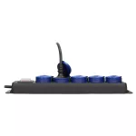 Przedłużacz warsztatowy bryzgoszczelny z wyłącznikiem, 5 gniazd 2P+Z, IP44, schuko przewód gumowy, H05RR-F 3x1,5mm2, długość 5m