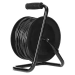 Przedłużacz bębnowy, 4 gniazda 2P+Z, Schuko, kabel PVC H05VV-F 3x1,5mm², długość 25m, termik, przesłony torów prądowych