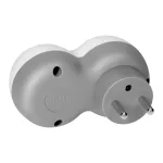 Rozgałęźnik 2P+Z, USB-A+C, biało-szary