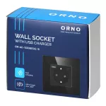 Gniazdo pojedyncze 2P+Z, Schuko, USB-A + USB-C, wyjście 5VDC max. 3A, czarny