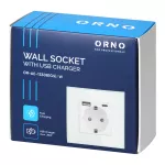 Gniazdo pojedyncze 2P+Z, Schuko, USB-A + USB-C, wyjście 5VDC max. 3A, biały