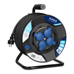 Przedłużacz bębnowy, 4 gniazda 2P+Z, kabel PVC H07RN-F 3x2,5mm², długość 40m, termik, przesłony torów prądowych