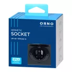 Hermetyczne gniazdo elektryczne, IP44, 1x2P+Z(Schuko), czarne