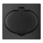 Hermetyczne gniazdo elektryczne, IP44, 1x2P+Z(Schuko), czarne