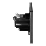 Hermetyczne gniazdo elektryczne, IP44, 1x2P+Z(Schuko), czarne