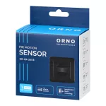 Czujnik ruchu, 2 żyłowy, 160st. IP20, 300W, do puszki, czarny