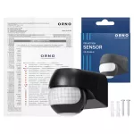 Czujnik ruchu 180° IP44, 800W, max 15m, mini, czarny