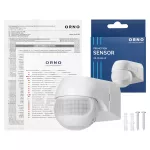 Czujnik ruchu 180° IP44, 800W, max 15m, mini, biały